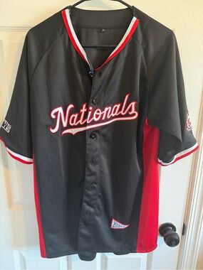 Nationals Black & Red Baseball Jersey